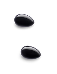 Alternate back view of LE WAND CRYSTAL BLACK OBSIDIAN YONI EGGS