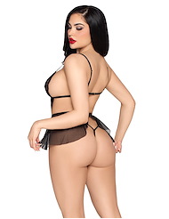 Alternate back view of VERONICA 2PC BABYDOLL AND CROTCHLESS PANTY
