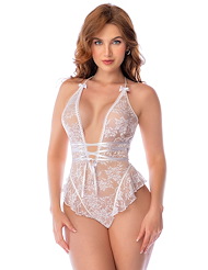 Front view of MELANIE LACE TEDDY