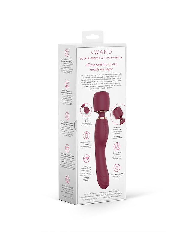 LE WAND FLAT TOP FUSION G DOUBLE ENDED WAND MASSAGER ALT10 view Color: WN