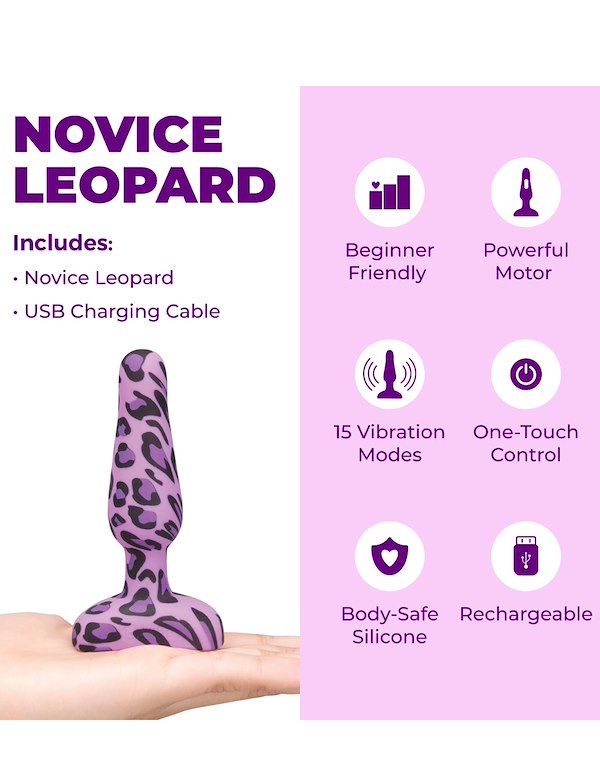 B-VIBE NOVICE BUTT PLUG LEOPARD ALT2 view Color: PR