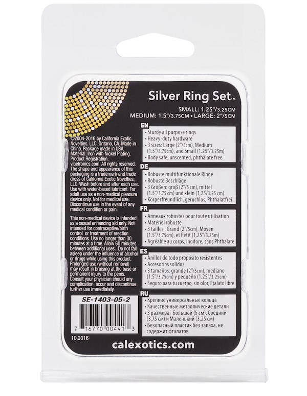SILVER RING 3PC O-RING SET ALT4 view Color: SL