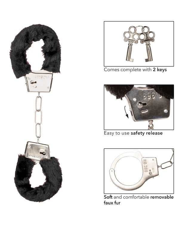 PLAYFUL FURRY HANDCUFFS ALT1 view Color: BK