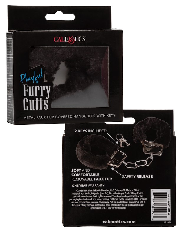 PLAYFUL FURRY HANDCUFFS ALT2 view Color: BK