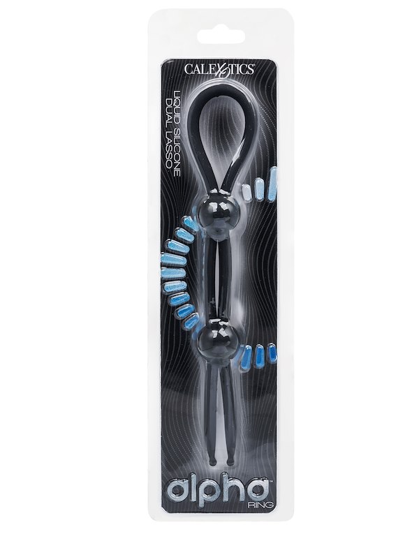 ALPHA LIQUID SILICONE DUAL LASSO RING ALT2 view Color: BK