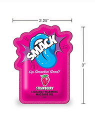 Alternate back view of SMACK LICKABLE MASSAGE OIL STRAWBERRY 3ML