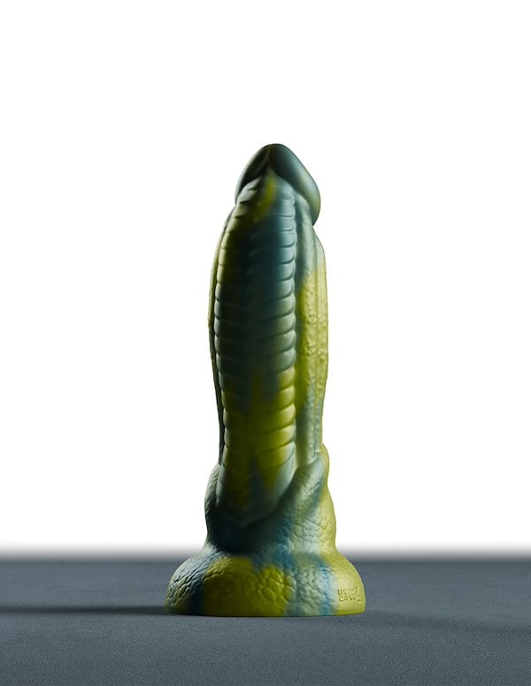TENTRA - RITHEN REPTILIAN THRUSTING DILDO ALT6 view Color: GR