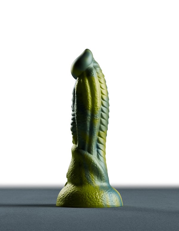 TENTRA - RITHEN REPTILIAN THRUSTING DILDO ALT7 view Color: GR
