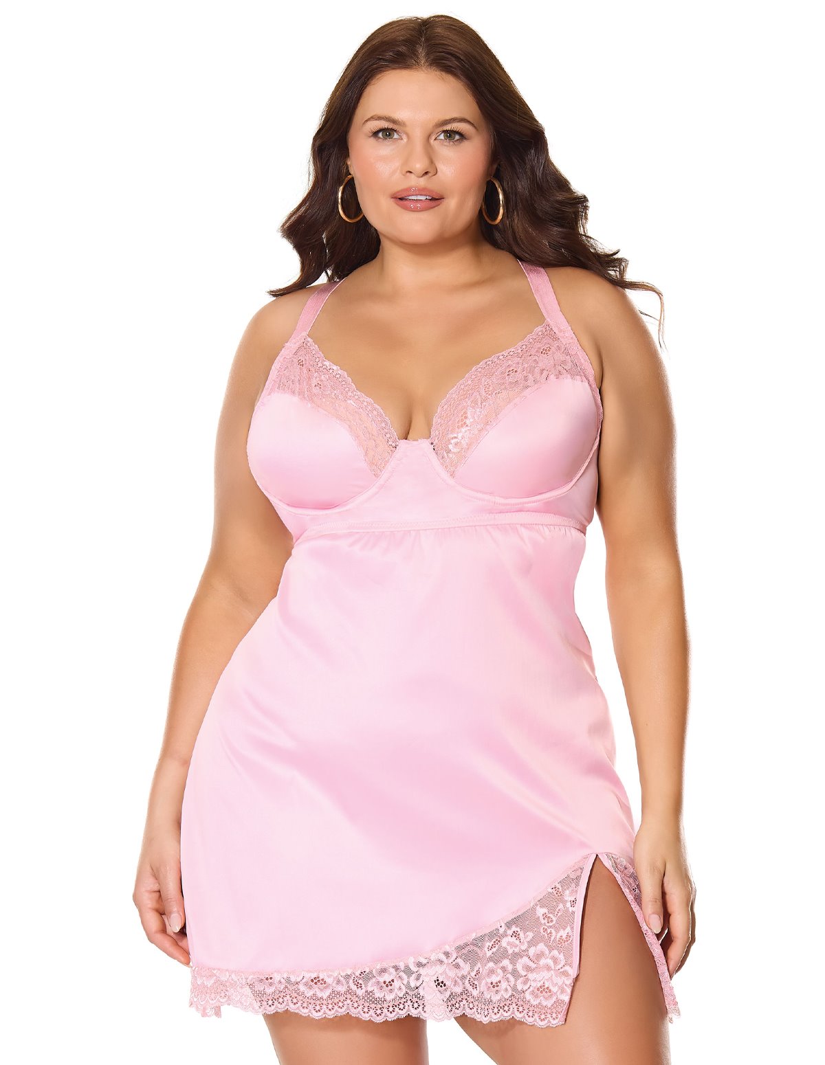 alternate image for KISSED BY SATIN PLUS SIZE CHEMISE