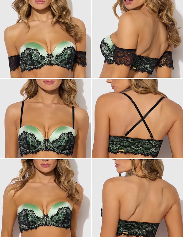 LARA PUSH UP BRA AND TANGA PANTY ALT3 view Color: MT