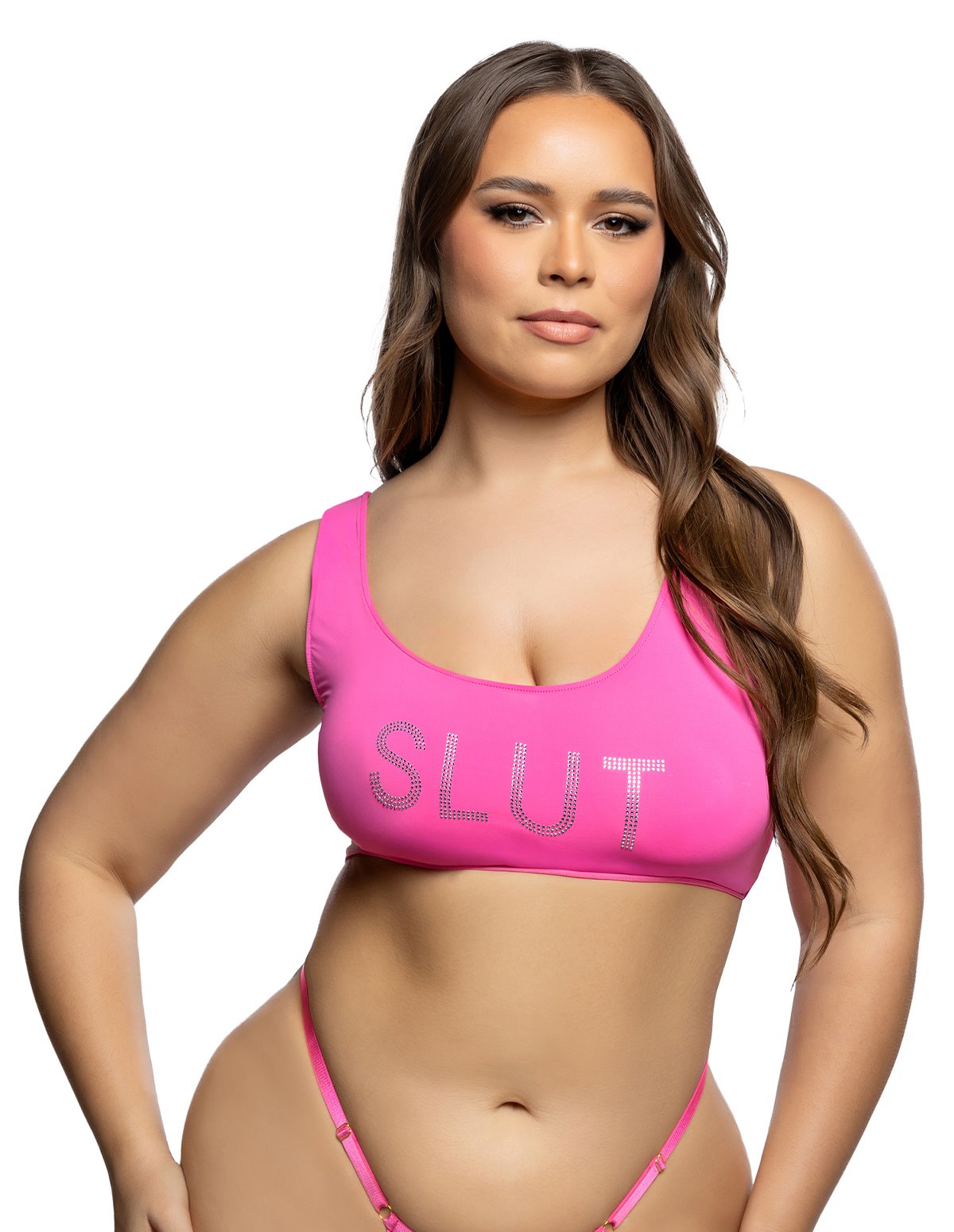 alternate image for SLUT SPORTY PLUS SIZE CROP TANK