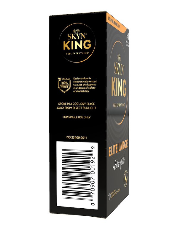 SKYN KING ELITE LARGE EXTRA GLIDE 10PK CONDOMS ALT2 view Color: NC