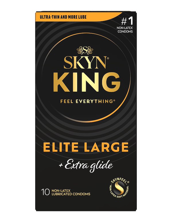 SKYN KING ELITE LARGE EXTRA GLIDE 10PK CONDOMS ALT3 view Color: NC