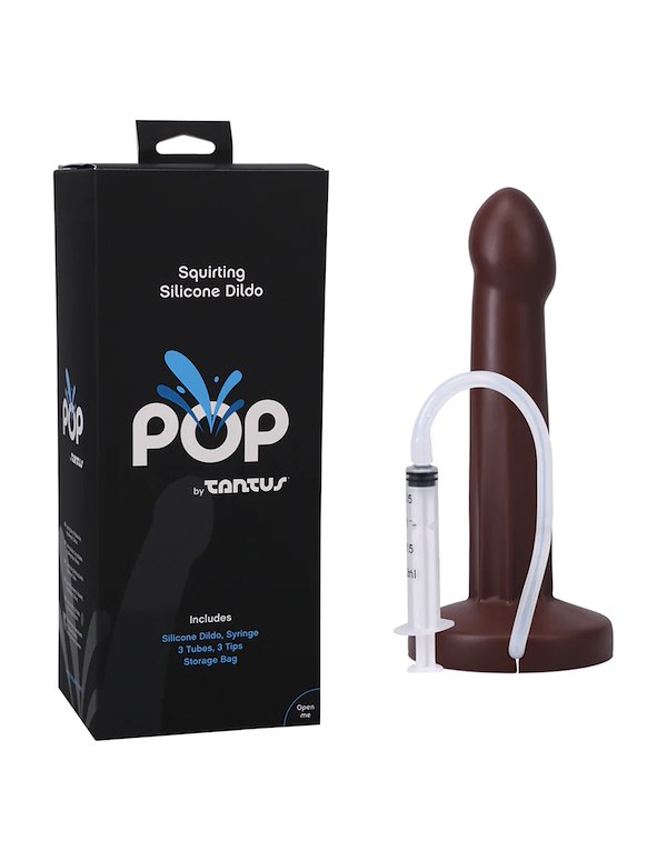 TANTUS POP SQUIRTING DILDO - ESPRESSO ALT4 view Color: CHO