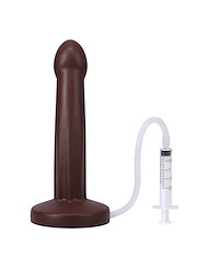 Alternate back view of TANTUS POP SQUIRTING DILDO - ESPRESSO