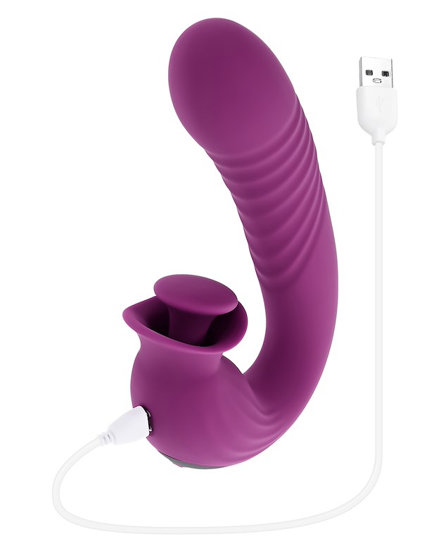 EVOLVED DEEP ECSTASY G-SPOT & ROTATING CLITORAL STIMULATOR ALT5 view Color: PR
