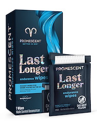 Alternate back view of PROMESCENT LAST LONGER ENDURANCE WIPES - 7 WIPES