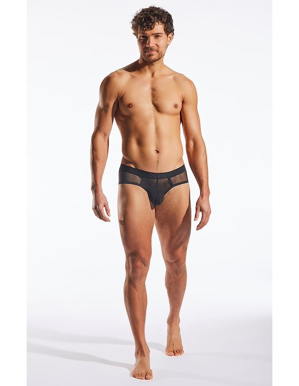 COCKSOX MESH SPORTS BRIEF ALT3 view Color: BK