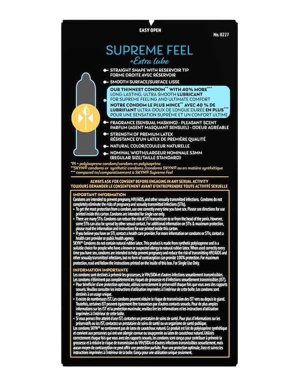 SKYN SUPREME FEEL EXTRA LUBE 8PK CONDOMS ALT1 view Color: NC