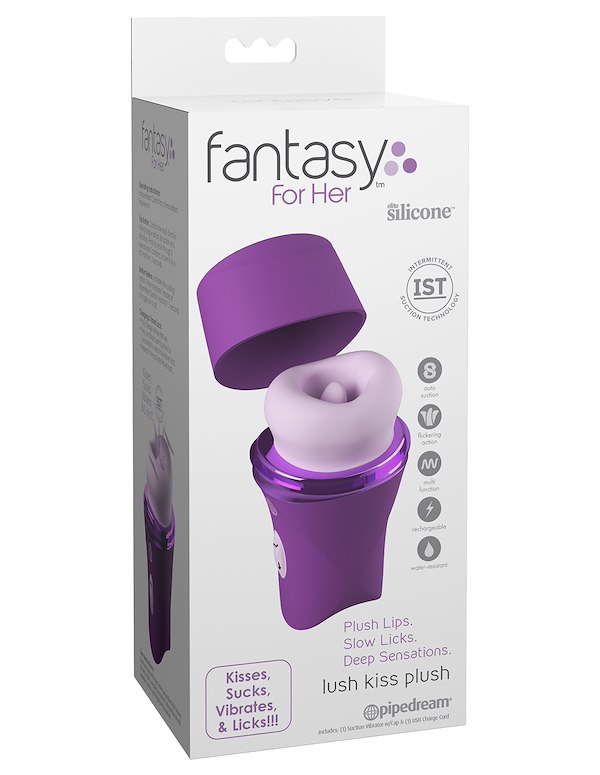 FANTASY FOR HER - LUSH KISS PLUSH MOUTH AND TONGUE VIBRATOR ALT5 view Color: PR