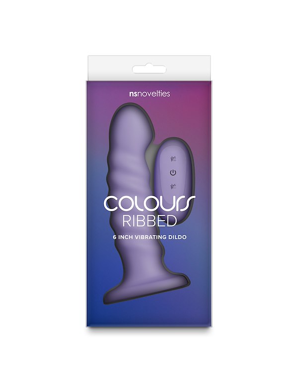 COLOURS RIBBED 6 INCH VIBRATING DILDO ALT2 view Color: PR