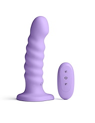 Alternate front view of COLOURS RIBBED 6 INCH VIBRATING DILDO