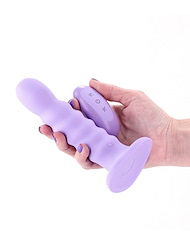 Alternate back view of COLOURS RIBBED 6 INCH VIBRATING DILDO