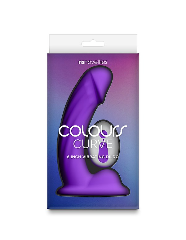 COLOURS CURVE VIBRATING 6 INCH DILDO IN PURPLE ALT2 view Color: PR