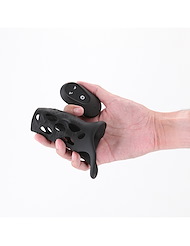 Alternate back view of RENEGADE EDGE VIBRATING PENIS SLEEVE W/ REMOTE