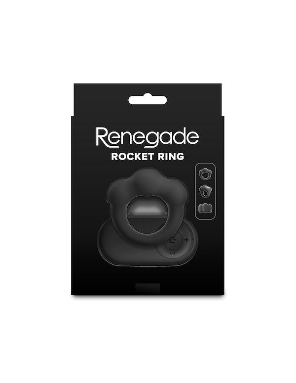 RENEGADE ROCKET RING VIBRATING COCK RING W/ REMOTE ALT2 view Color: BK