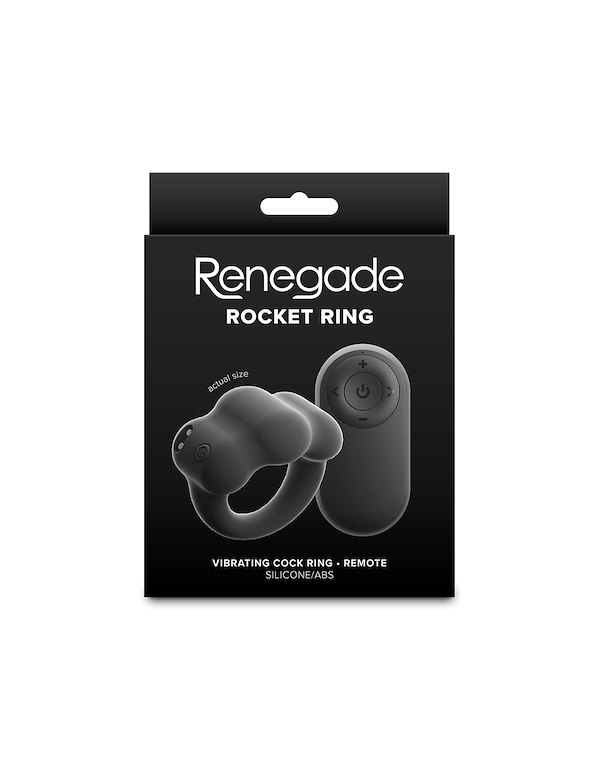 RENEGADE ROCKET RING VIBRATING COCK RING W/ REMOTE ALT3 view Color: BK