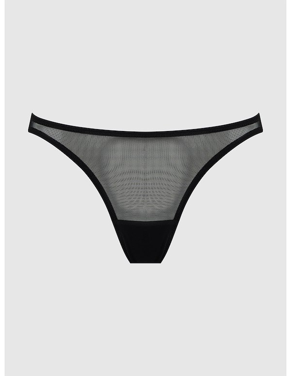 EVE MESH AND CHAIN OPEN CAGED BACK PLUS SIZE PANTY ALT3 view Color: BK