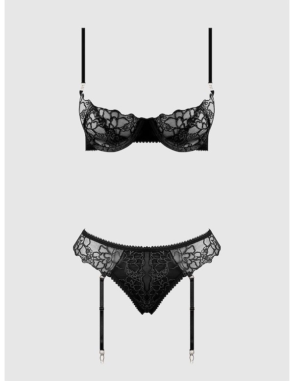 DEVON MICRO AND LACE STRAPPY BACK PLUS SIZE HIPSTER ALT2 view Color: BK