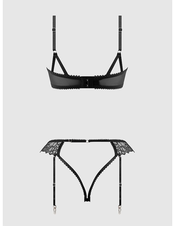 DEVON MICRO AND LACE STRAPPY BACK PLUS SIZE HIPSTER ALT3 view Color: BK