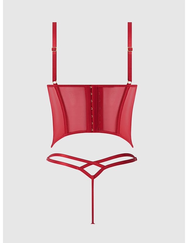 ASHLEY ALEXISS RED BUSTIER SET ALT5 view Color: RD