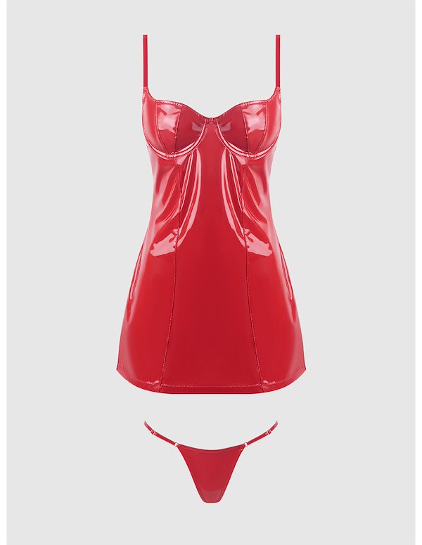 TRINITY PATENT DRESS AND G-STRING ALT5 view Color: RD