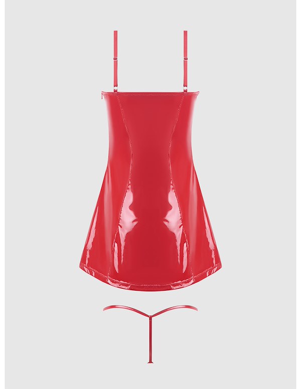 TRINITY PATENT DRESS AND G-STRING ALT6 view Color: RD