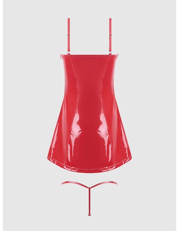 TRINITY PATENT DRESS AND G-STRING ALT5 view Color: RD