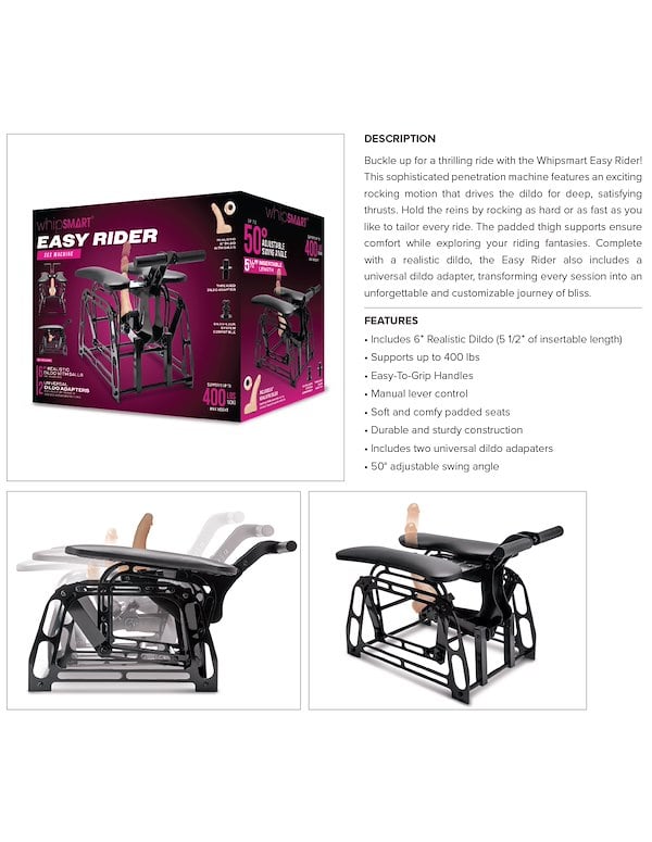 WHIPSMART EASY RIDER SEX MACHINE ALT9 view Color: BK
