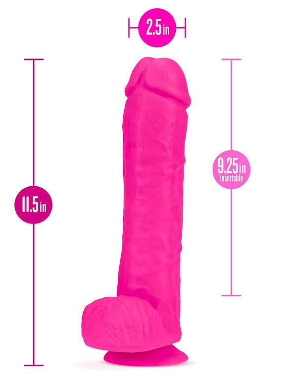 AU NATUREL BOLD BIG JOHN 11.5 DILDO W/ BALLS ALT4 view Color: PK