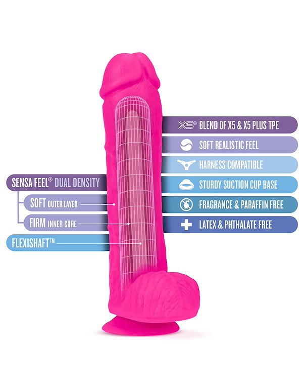 AU NATUREL BOLD BIG JOHN 11.5 DILDO W/ BALLS ALT5 view Color: PK