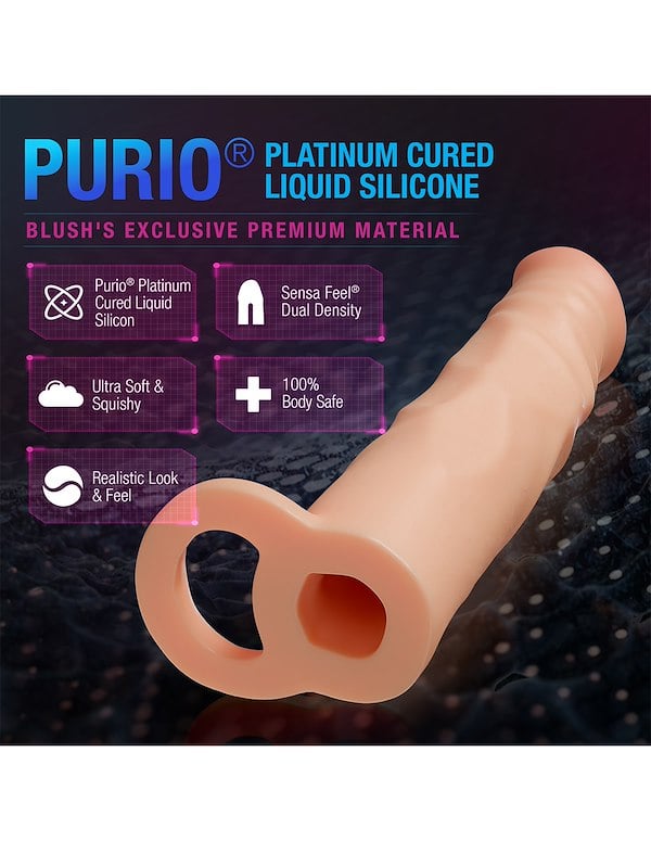 PERFORMANCE PLUS 2.5 INCH REALISTIC PENIS EXTENDER SLEEVE ALT10 view Color: VA