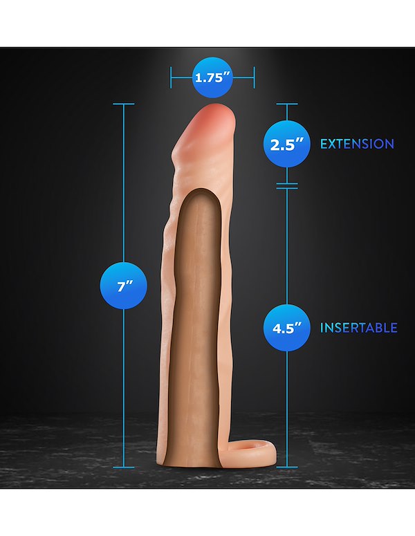PERFORMANCE PLUS 2.5 INCH REALISTIC PENIS EXTENDER SLEEVE ALT13 view Color: VA