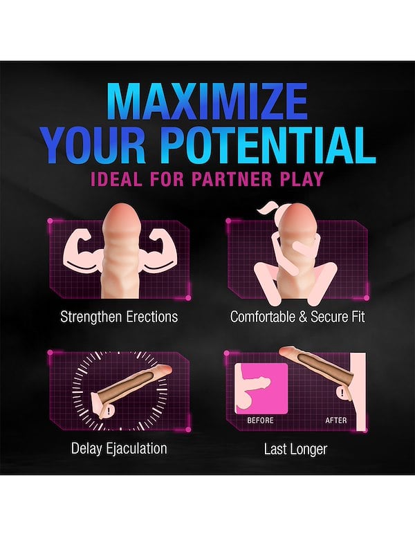 PERFORMANCE PLUS 2.5 INCH REALISTIC PENIS EXTENDER SLEEVE ALT9 view Color: VA