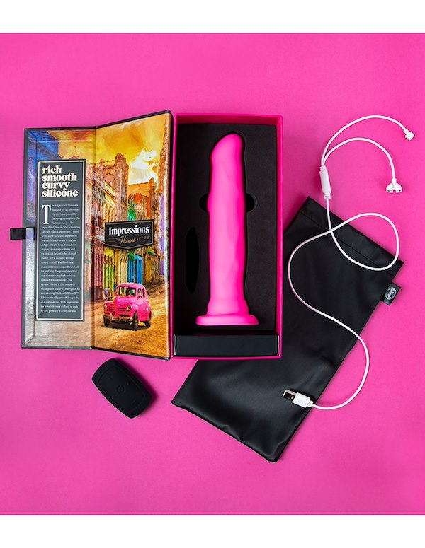 IMPRESSIONS - HAVANA 8 RECHARGEABLE VIBRATING DILDO ALT7 view Color: PK