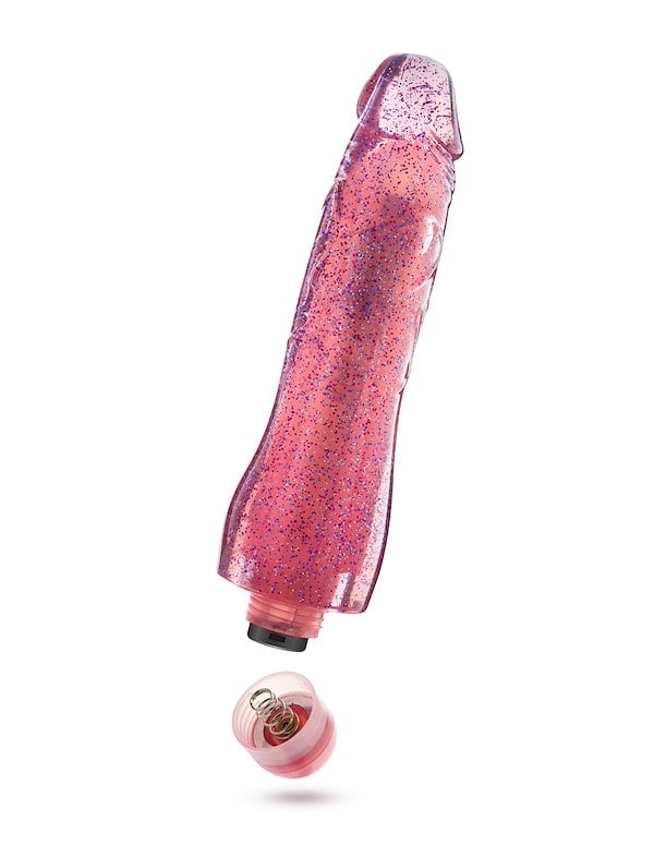 GLOW DICKS - MOLLY GLITTER REALISTIC 8 VIBRATING DILDO ALT1 view Color: PK
