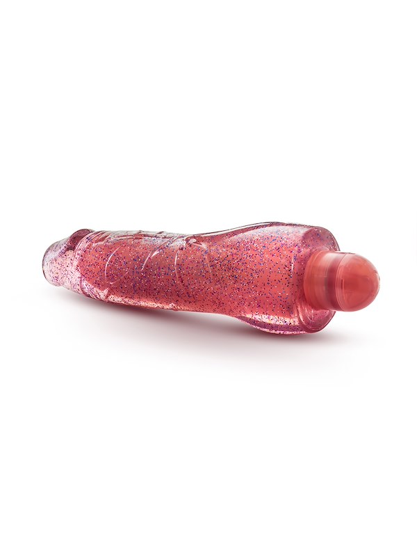 GLOW DICKS - MOLLY GLITTER REALISTIC 8 VIBRATING DILDO ALT2 view Color: PK