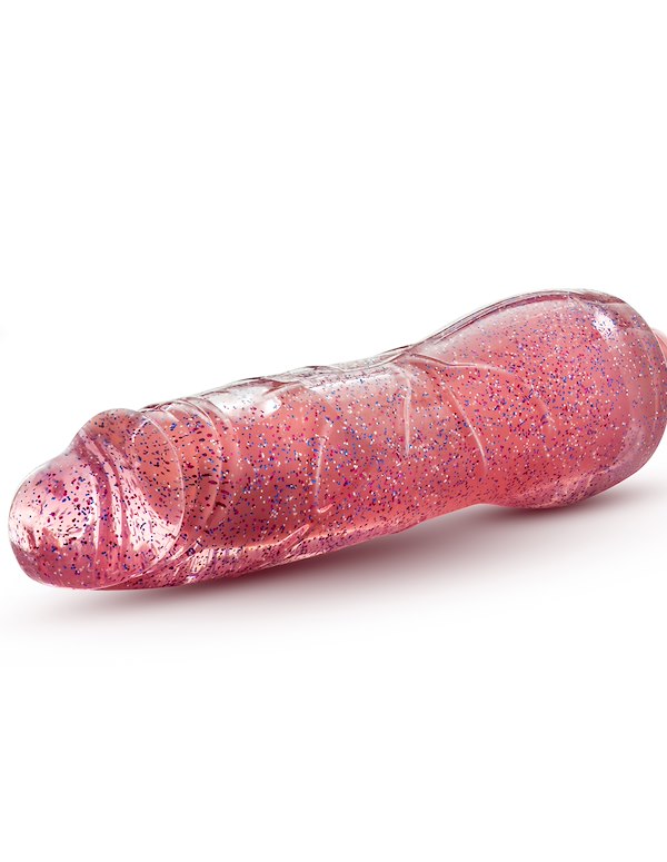GLOW DICKS - MOLLY GLITTER REALISTIC 8 VIBRATING DILDO ALT3 view Color: PK