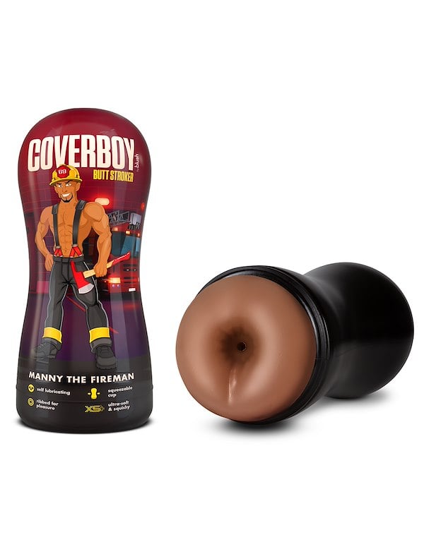 COVERBOY - MANNY THE FIREMAN SELF-LUBRICATING REALISTIC BUTT STROKER ALT1 view Color: CAR