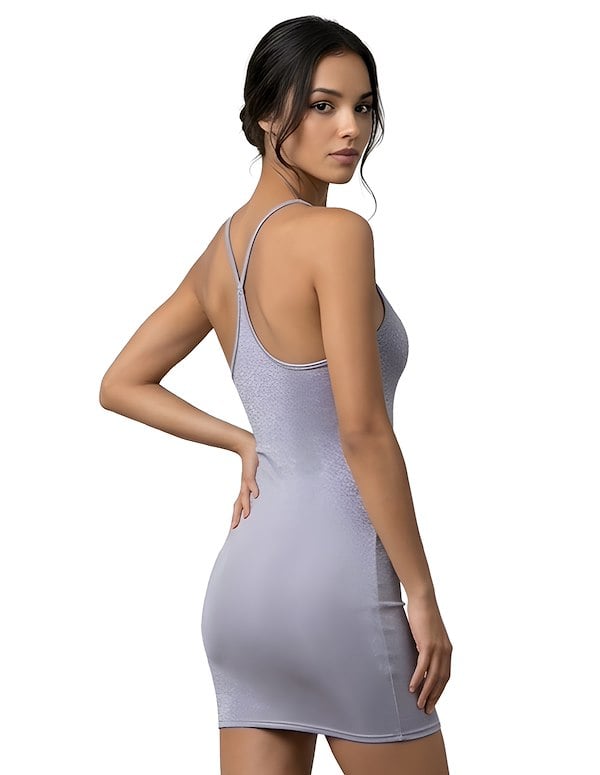 MINI SPAGHETTI STRAP DRESS - REVERSIBLE CUPLESS ALT1 view Color: LV